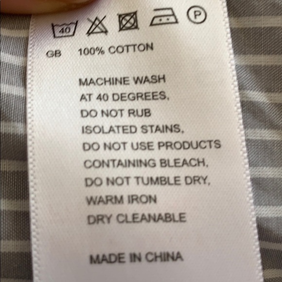 Reiss Cotton Grey Stripe Collarless Shirt - Picture 5 of 5